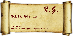 Nobik Géza névjegykártya