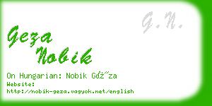 geza nobik business card